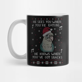 Ugly Christmas cinnamon turquoise conure SNACK Mug